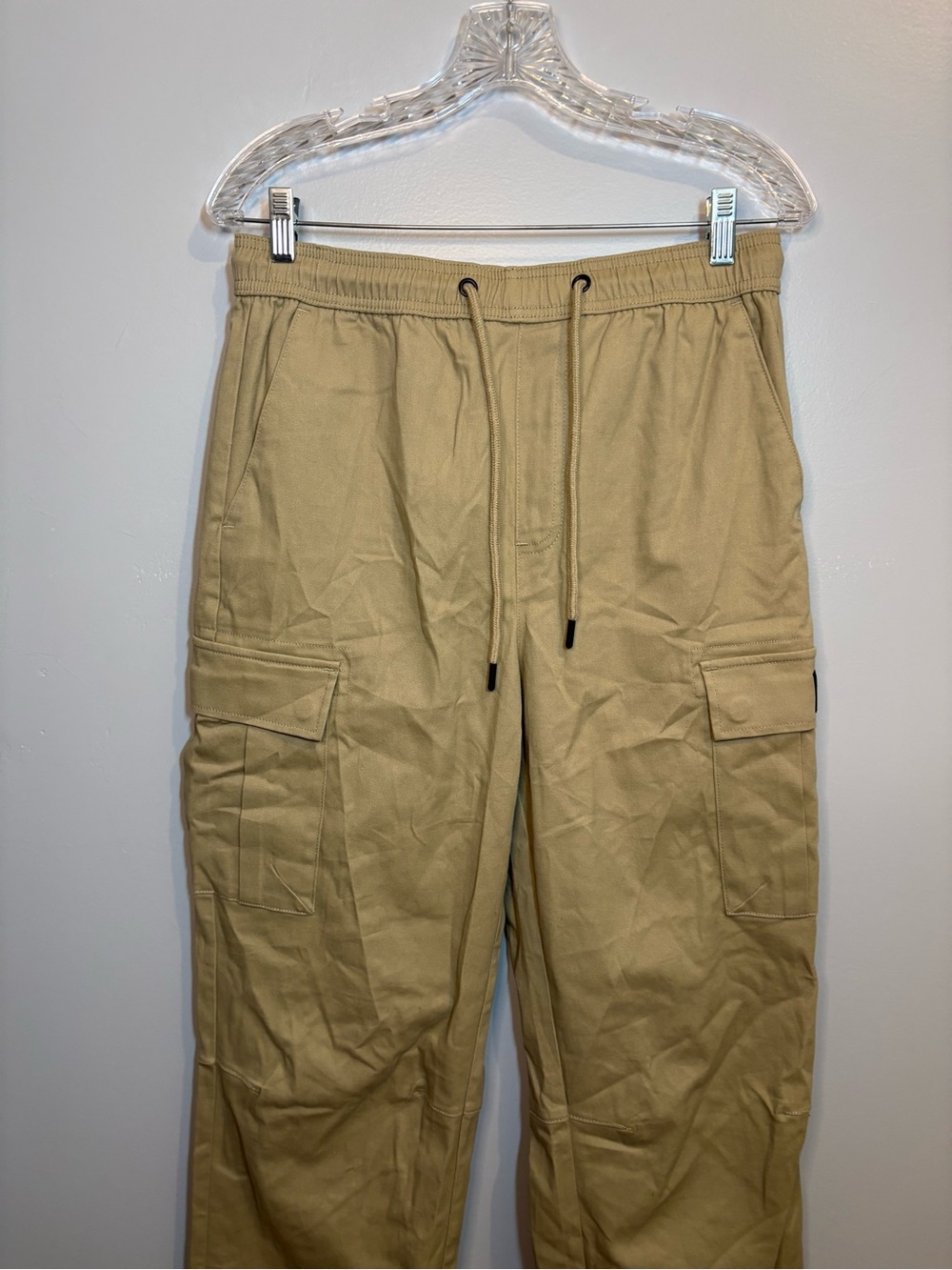 Wesc Men's Medium Women's Large Khaki Cargo Pants Drawstring Waist Gorpcore Hik - Picture 3 of 13